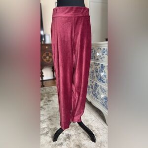 Jones Women's Bordeaux Ribbed Velour Pull-On Elastic Waist Casual Pants Size M.